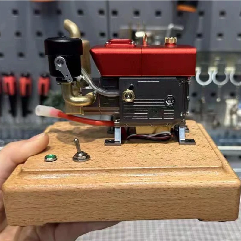 

Miniature Fuel-Powered Engine Model RC Alloy Horizontal Engine Model 14+ Metal Toy Living Room & Study Decorative Piece