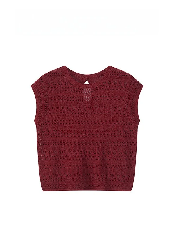 

Iris Casual round Neck Knitted Short Sleeve Vintage Top Women's Loose Fit Wool Blend Long Sleeve Regular Thickness Autumn Wear