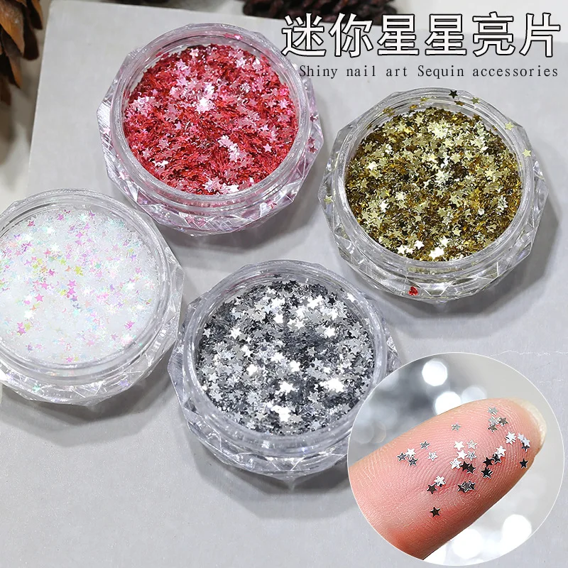 1mm brilho minúsculo mini estrela amor coração lantejoulas brilhante laser prata colorido vermelho arte do prego paillette decalques manicure glitter encantos