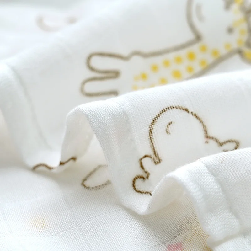 Newborn Swaddle Baby Blanket Two Layer Muslin Cotton 110*120cm Soft Newborn Bath Gauze Infant Wrap Sleepsack Stroller Cover