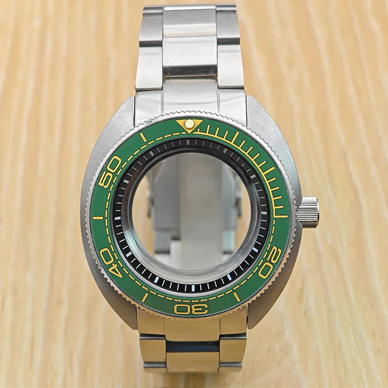 Turtle Abalone 200M Diving Case 44mm Fit NH34 NH35 NH36  GMT ETA  Watch Case Jubilee Bracelet Sapphire Glass Slide Buckle