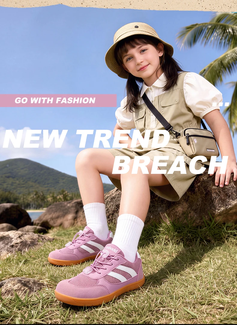 Kinder-Barfußschuhe mit breiter Sohle für Jungen und Mädchen, rutschfeste, atmungsaktive Kindersportschuhe, Zero-Drop-Wanderschuhe – Detail 6
