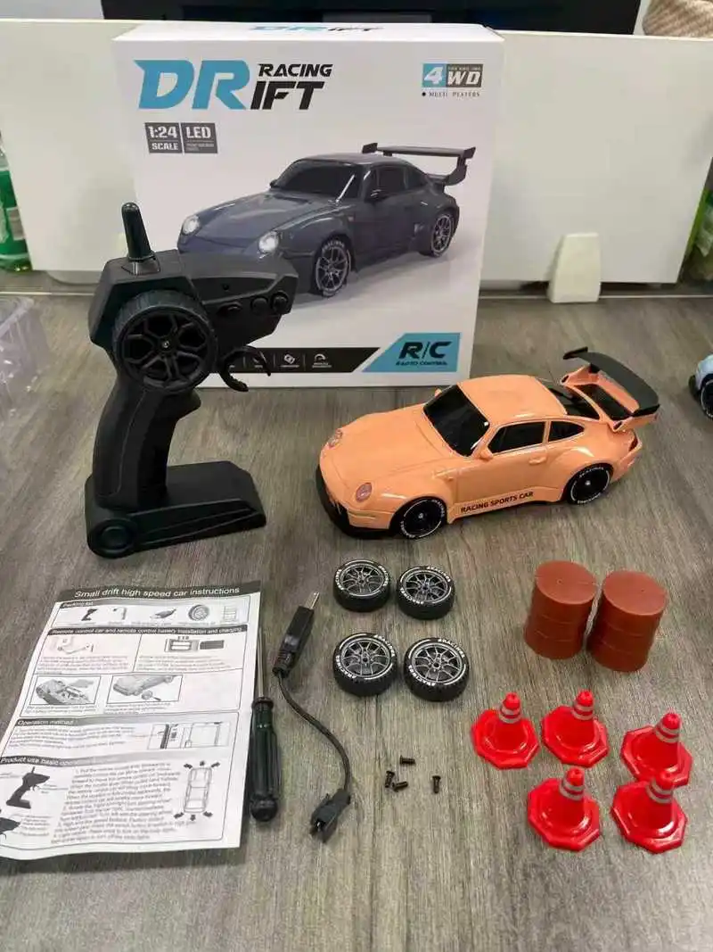 

1/24 Ratio Alloy Rc Drift Car Four-Wheel Drive Remote Control Car Diy Sticker Boy Toy