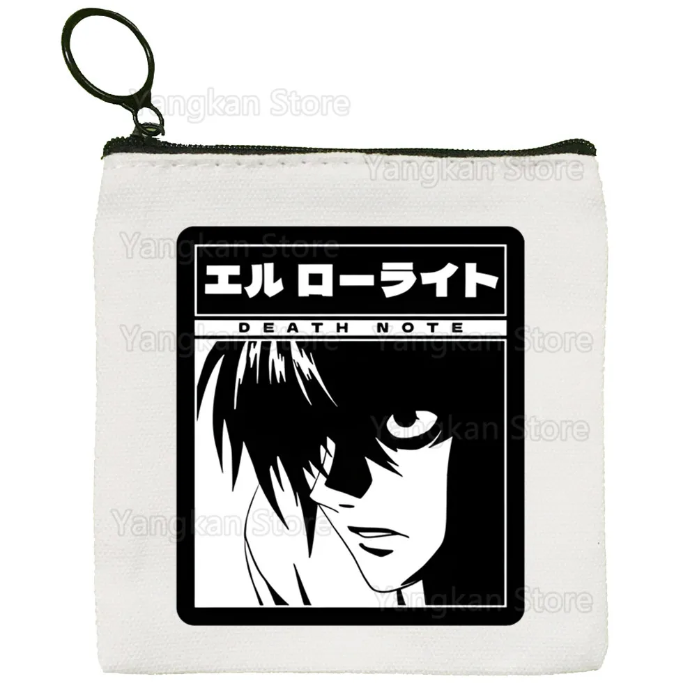 

Death Note Manga L Canvas Coin Purse Collection Canvas Bag Small Wallet Zipper Key Bag Hand Gift