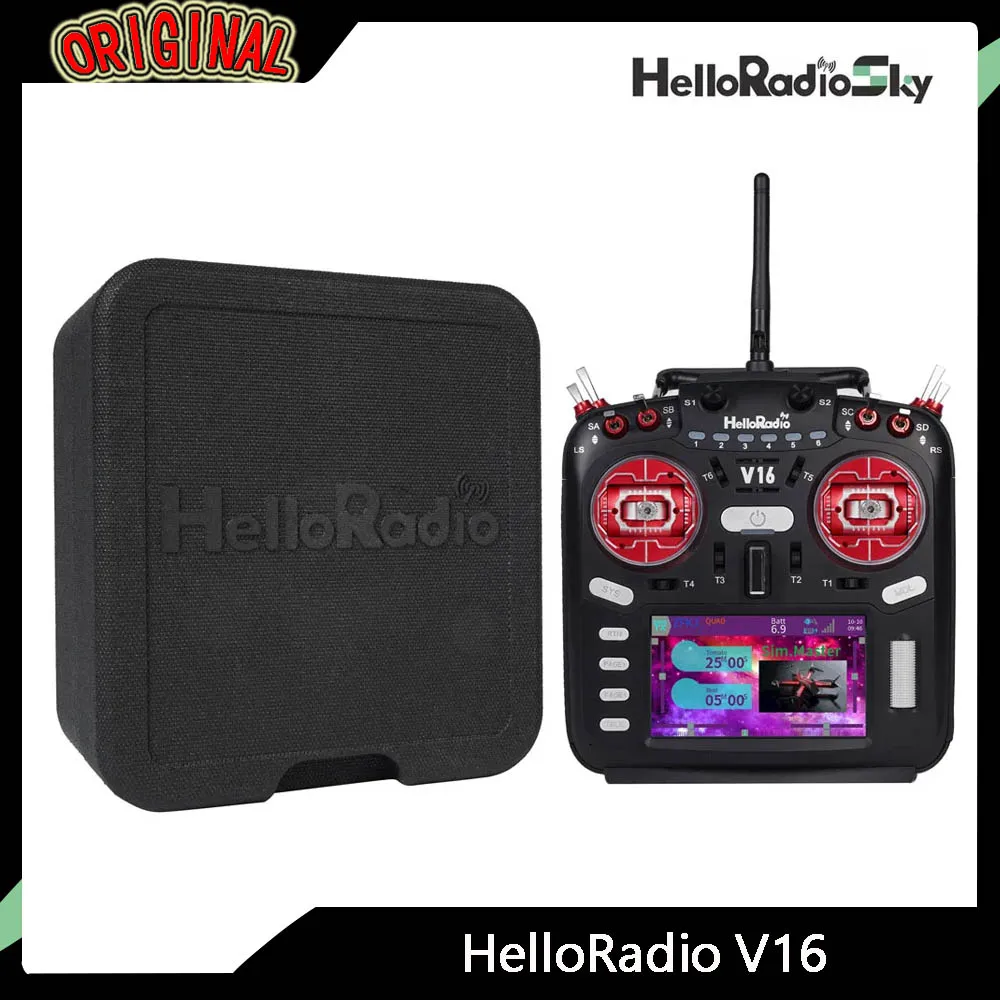 

HelloRadio V16 PRO MAX ELRS 4in1 Transmitter 2.4GHz Left-Hand Throttle for FPV Racing Drones Airplanes Aircrafts RC Controller