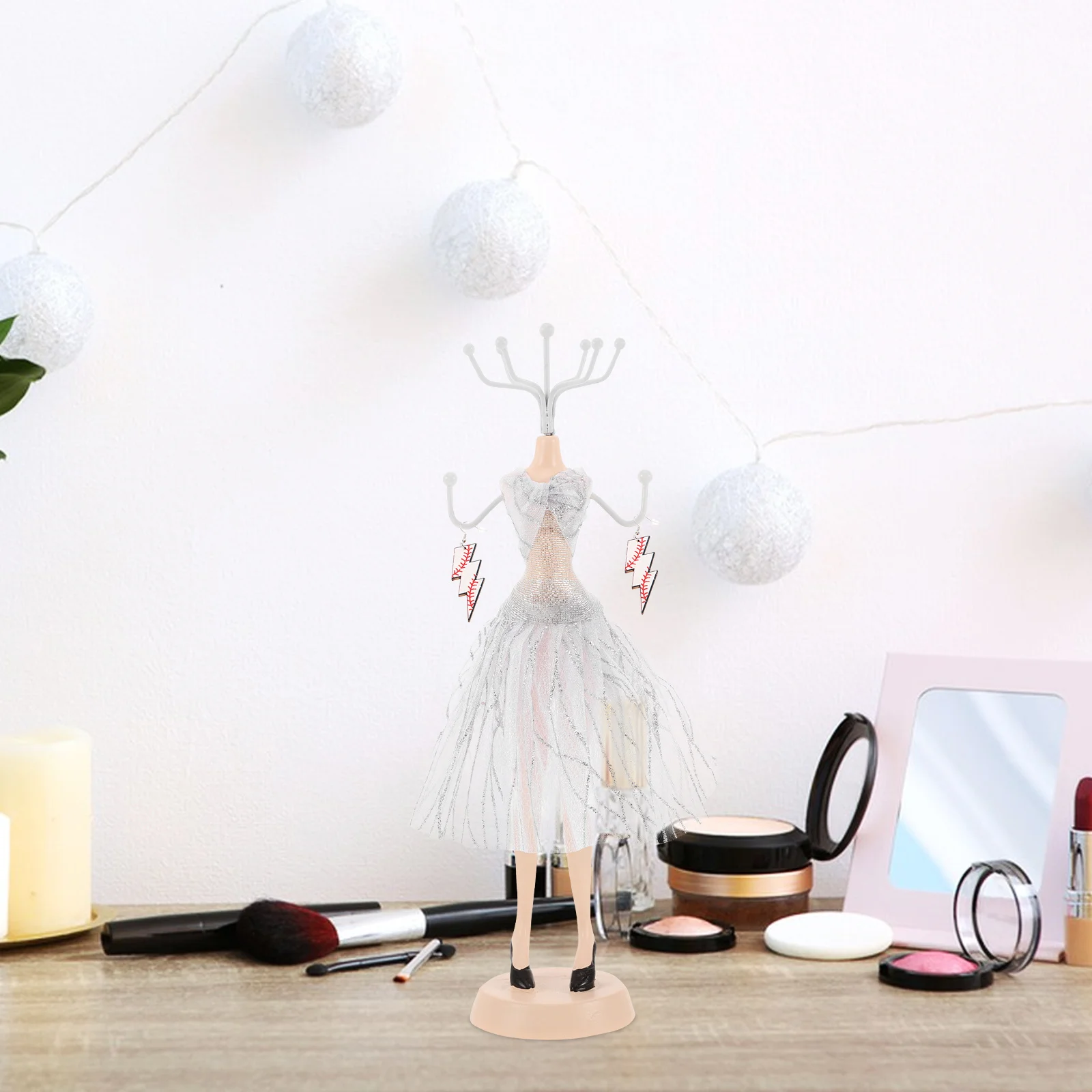 Jewelry Display Stand Fine Craftsmanship Vertical Necklace Earring Ring Holder Space Saving Design For Craft Shows Jewelry