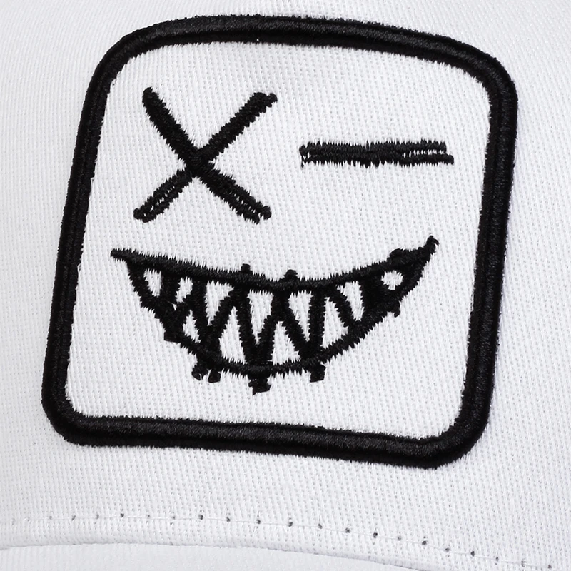 Unisex X Lächelndes Gesicht Zähne Stickerei Baseball-Netzkappen Frühling Sommer Outdoor Sonnenschutz Hut Verstellbare Lässige Trucker-Mützen – Detail 5