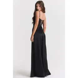 Evening Dress Prom Elegant Wedding Party for Women Holiday Strap Sleeveless Backless Sexy Slip Dress Slim Floor Length