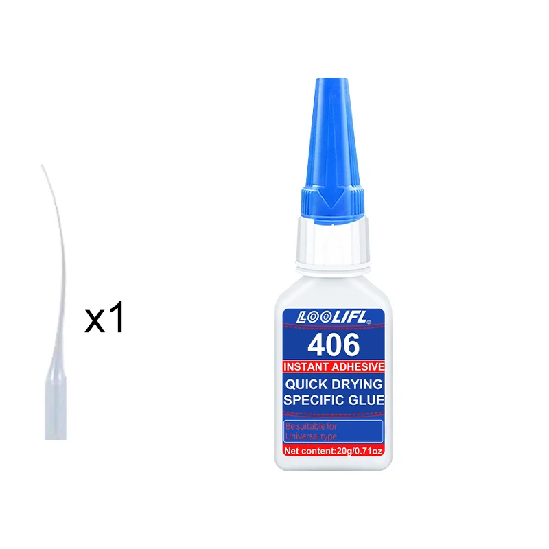 LOOLIFL Nieuwe 406 Super Instant Lijm Cyanoacrylaat Super Lijm 10 Seconden Sneldrogende Lijm Voor Keramiek Hout Quick Fix Gereedschap