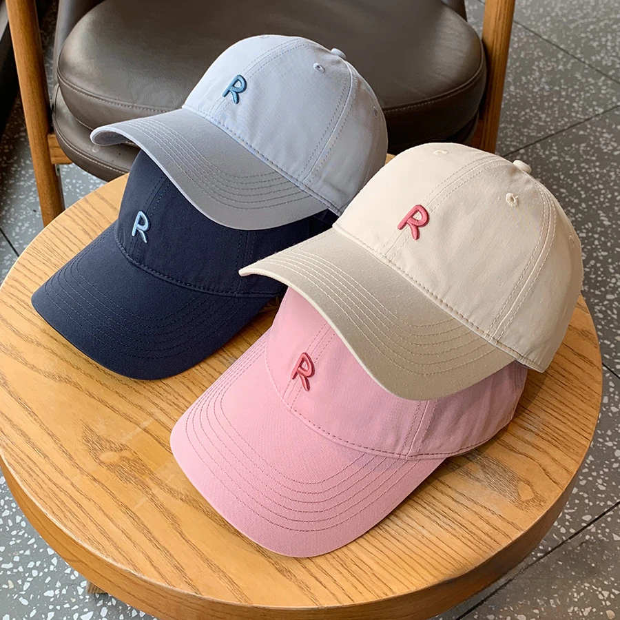 

Simple Fashion R Letter Embroidered Baseball Cap Men and Women Same Visors Dad Hat Korean Style Lovers Wild Peaked Cap Gorros