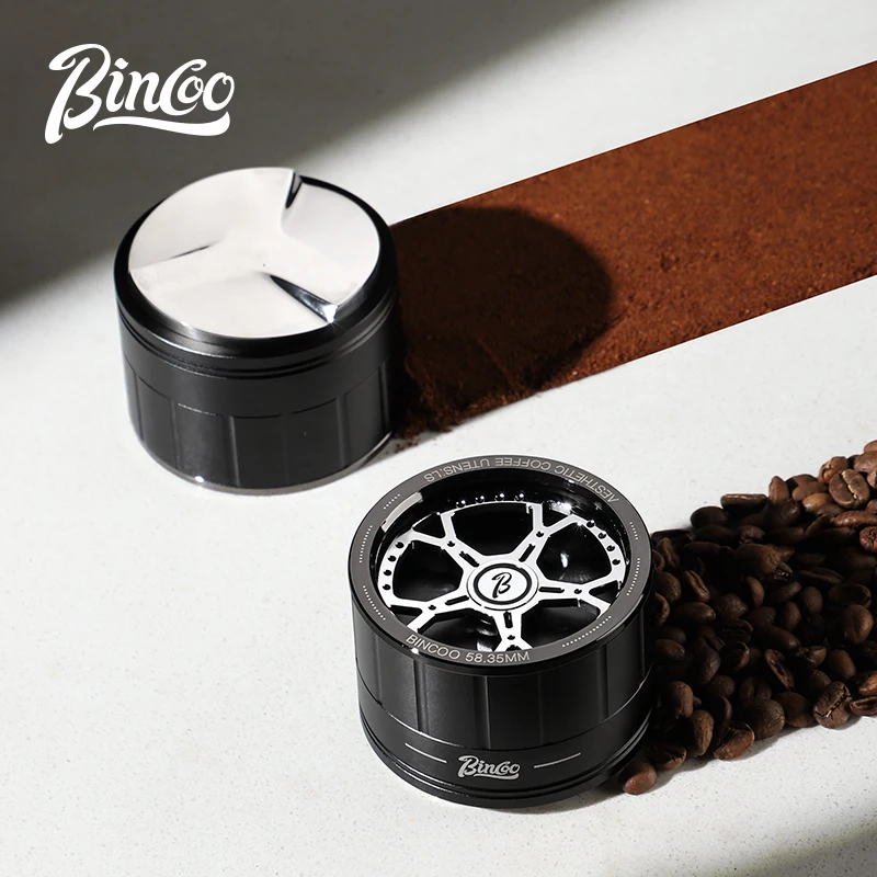 Bincoo Italian coffee powder dispenser with self gravity adjustment, 58mm automatic height adaptation, universal flat powder