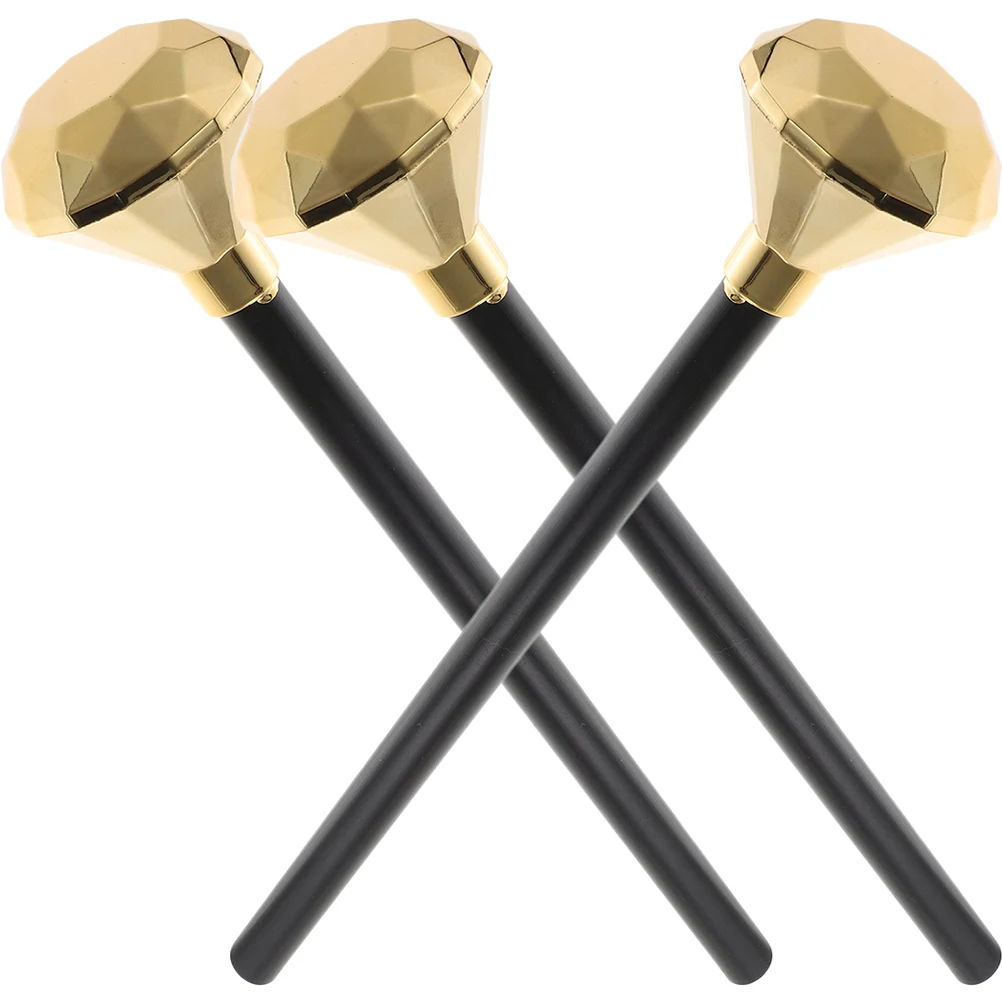 Cetro de diamante de 3 uds., accesorio de disfraz de rey de plástico, Cosplay de Halloween, fiesta, puesta en escena, vestido para niños, ligero y duradero