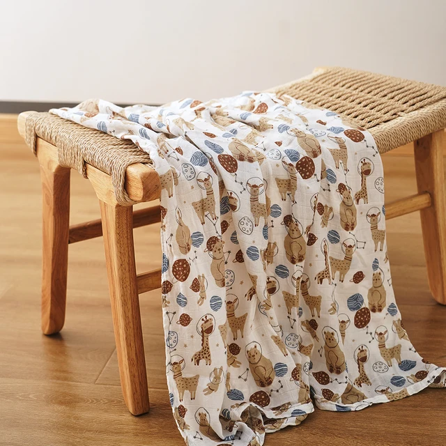 Happyflute nowa promocja miękki muślin bambusowy bawełniany otulacz dla dziecka modne drukowane noworodek wielofunkcyjny kocyk do przewijania 120*110cm