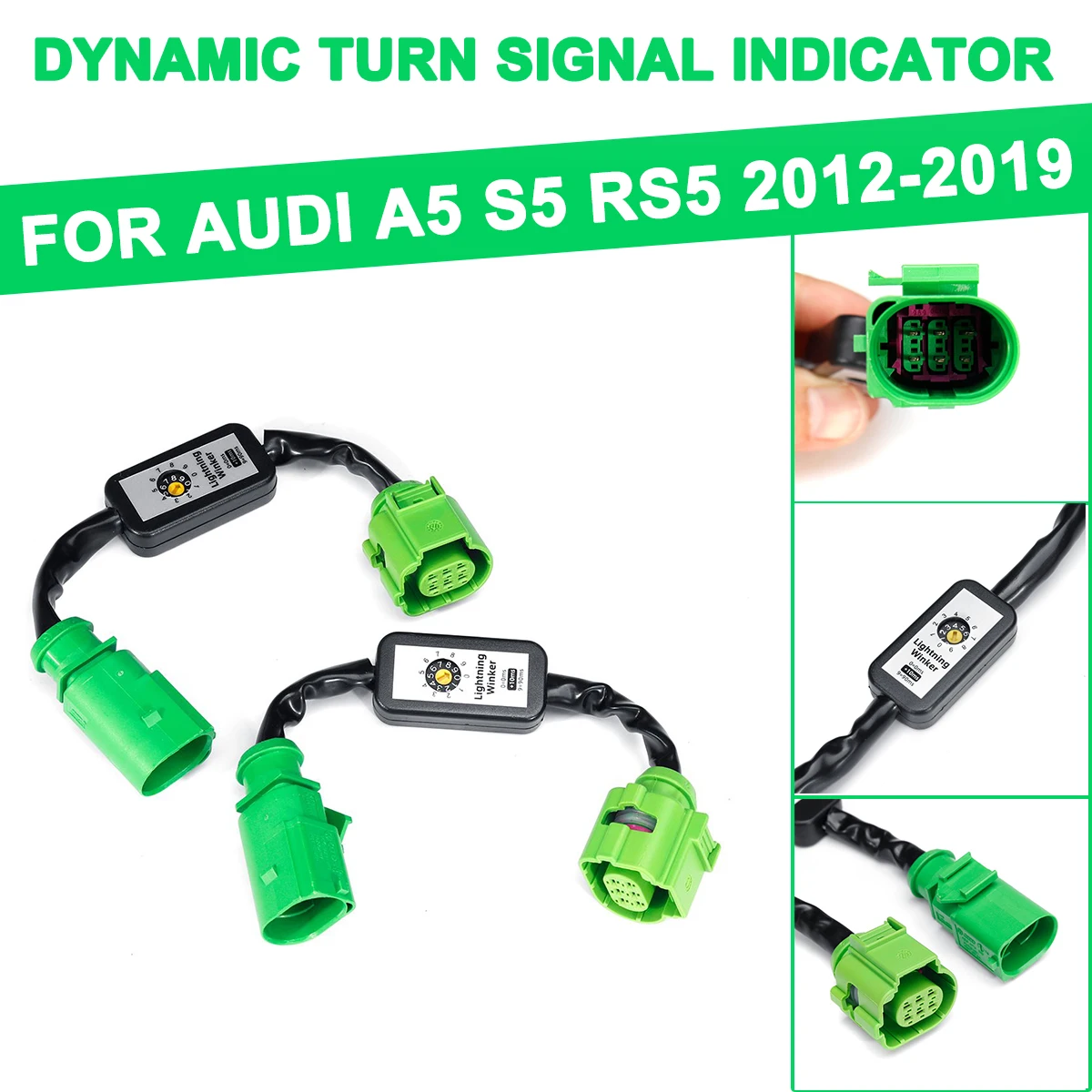 

For Audi A5 S5 RS5 2012-2019 2Pcs Add-on Module Cable Wire Harness Car Light Dynamic Turn Signal Indicator LED Taillight