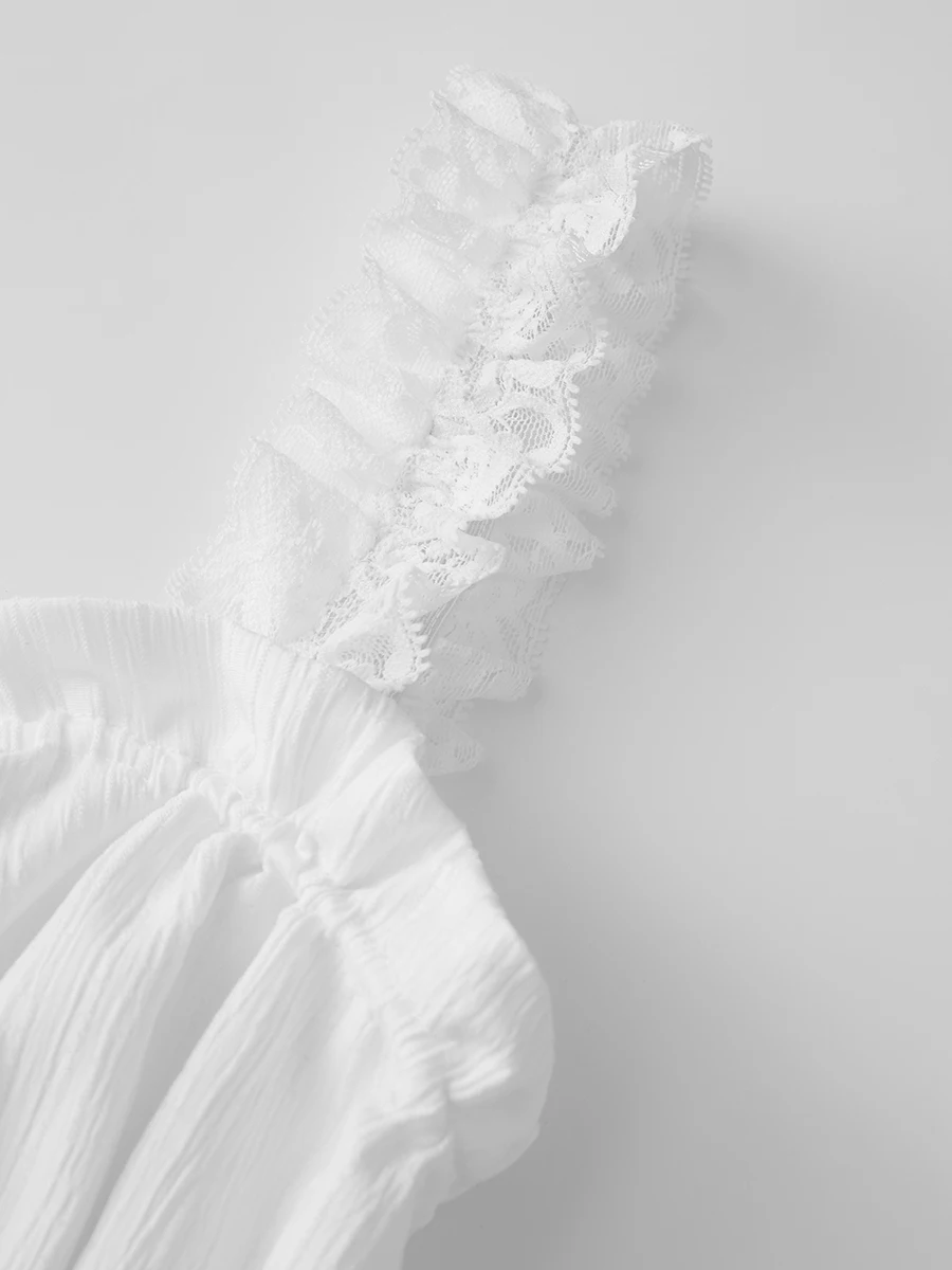 女性ロングタンクドレスレーストリムタイアップ V ネックノースリーブバックレスエンパイアウエストフリルドレスイブニングパーティークラブ