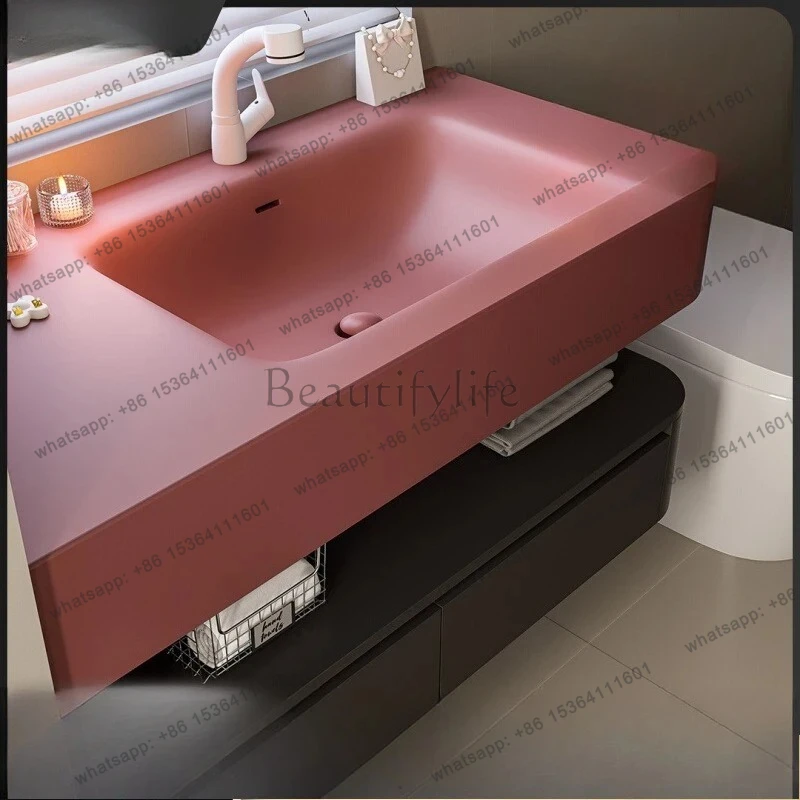Bathroom Cabinet Set Light Luxury Hotel Style Washstand Sink Basin
