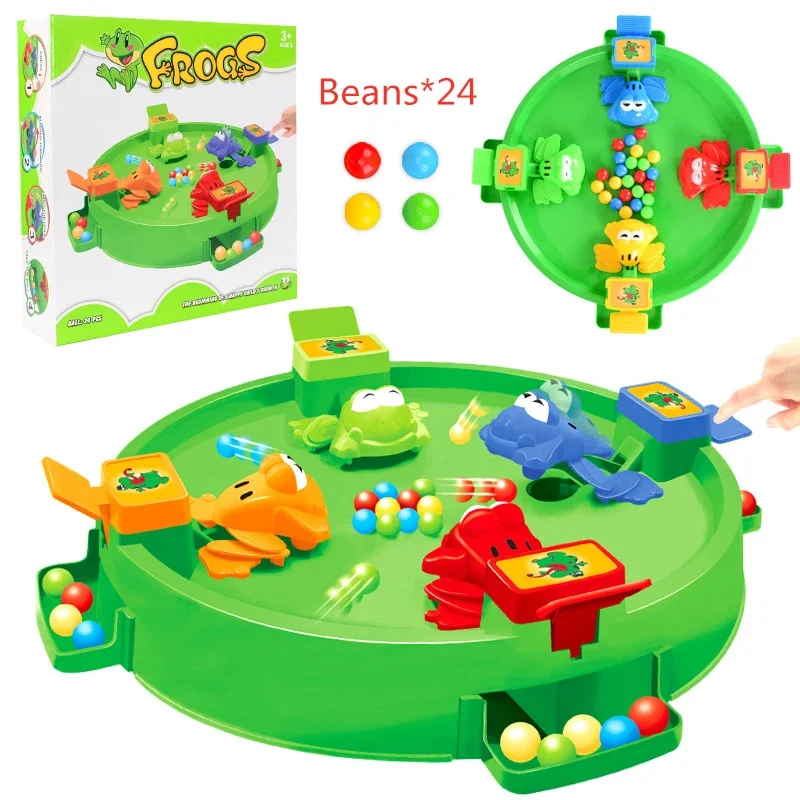 Divertido juego de estrategia de rana peluda con come frijoles para niños y adultos, juego de mesa interactivo para reunión familiar, juguetes para aliviar el estrés