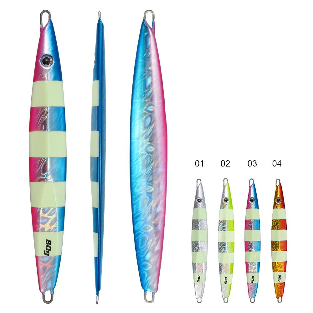 CASTFUN  Deep-sea Iron Plate Sea Fishing Slow Fall Jigging Lure 80g Artificial Baits Metal Jigs Saltwater Boat Fishing Lure