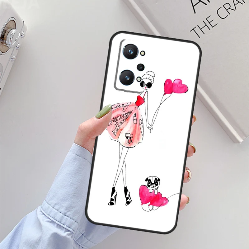 هارودز فتاة التسوق ل Realme C67 C61 C75 C55 C53 C51 C21Y C25S GT 6 6T 5 GT7 Pro 10 11 12 13 14 Pro Plus Case