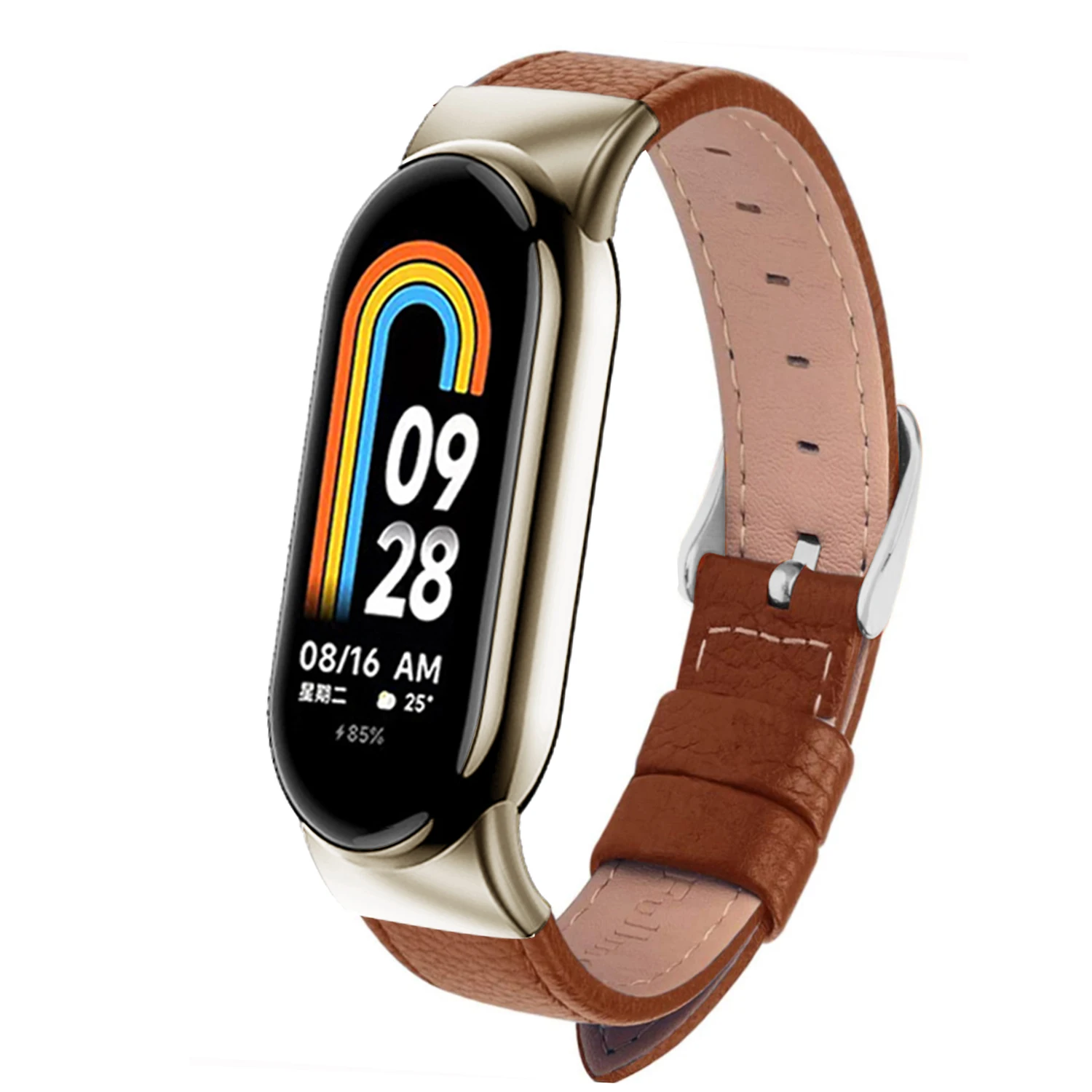 Кожаный ремешок для Xiaomi Mi 8, металлические браслеты для Xiaomi Mi Band 8, кожаный ремешок для часов, аксессуары