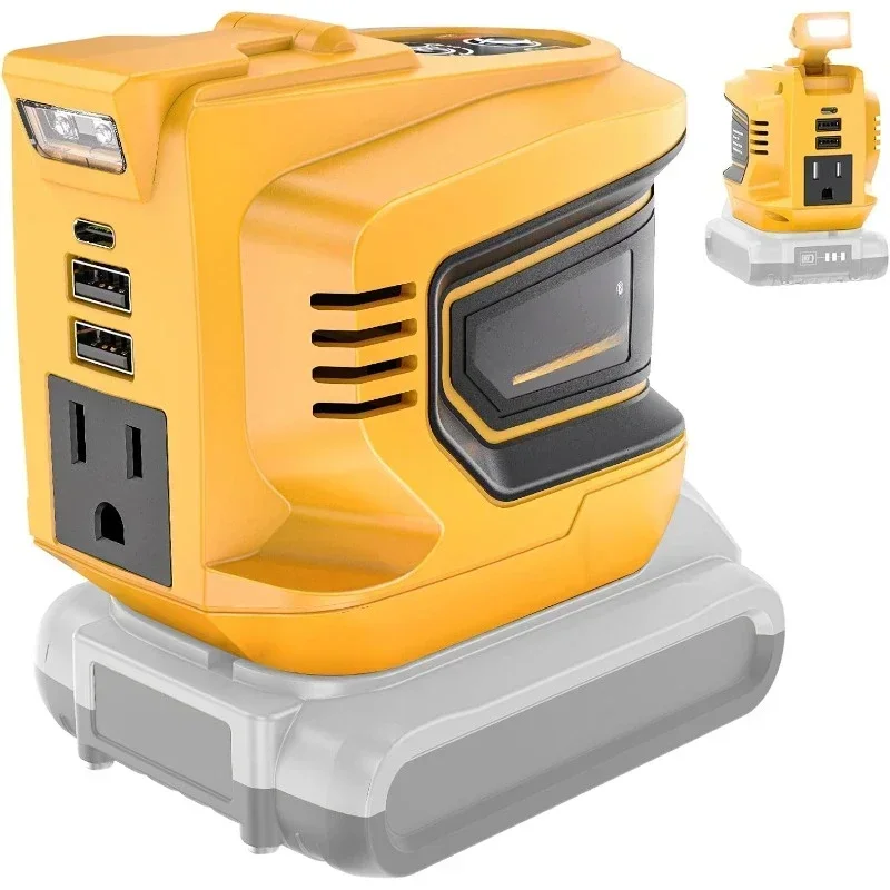 

DC 20V to AC 110-120V Battery Inverter Portable Power Station Generator 200W Power Inverter for Dewalt 20V Battery,