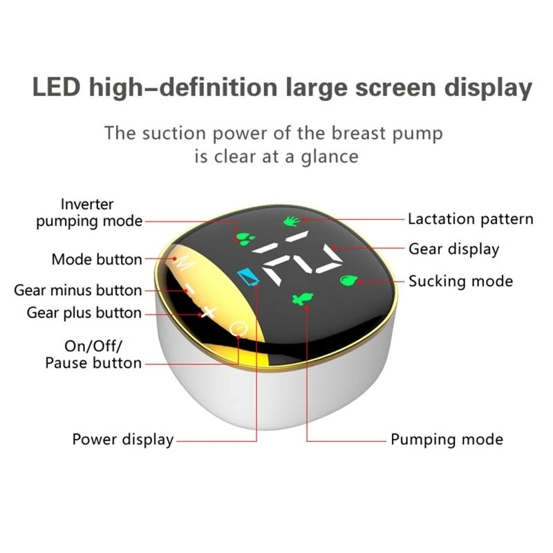 J15U Electric Breast Led Screen Display Milk Squeezer Accessory Supplies for Infant Girl Boy Milk Suction Portable Tool
