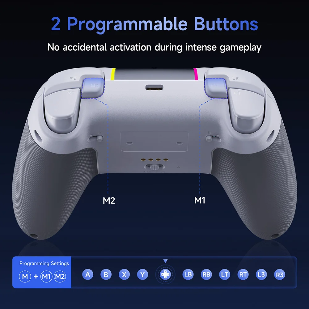EasySMX X05 Pro Bluetooth Gamepad Controller Compatible with PC/Phone/Switch/TV/Steam, Dual Rumble Motors, Hall Effect