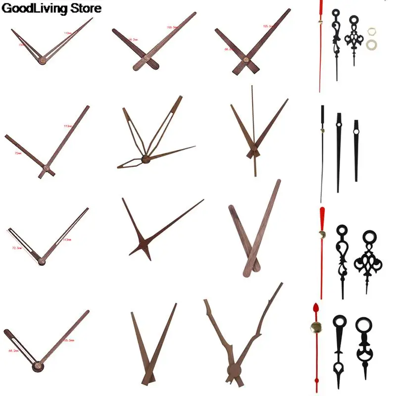 Hot sale 1PC Wooden /Aluminum Pointers DIY Wall Clock Hands 12 inch Clock Needle Quartz Replace Parts