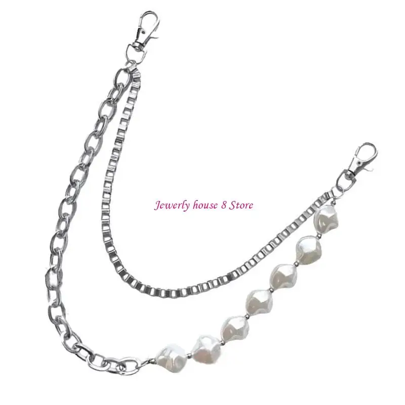 

Stylish Chain Pants Ornament Double Layer Pants Chain Waist Chain Suitable for Youth and Fan with Adjustable Length