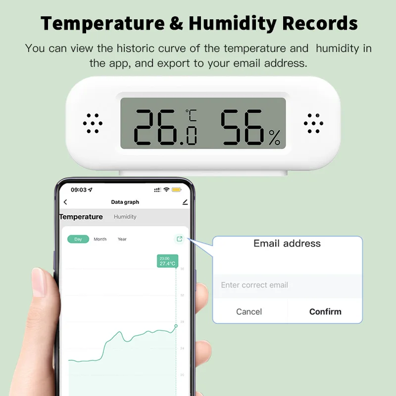Tuya Zigbee Mini Temperature Humidity Sensor For Smart Home Thermometer Hygrometer APP Remote Work with Google Home Yandex Alexa