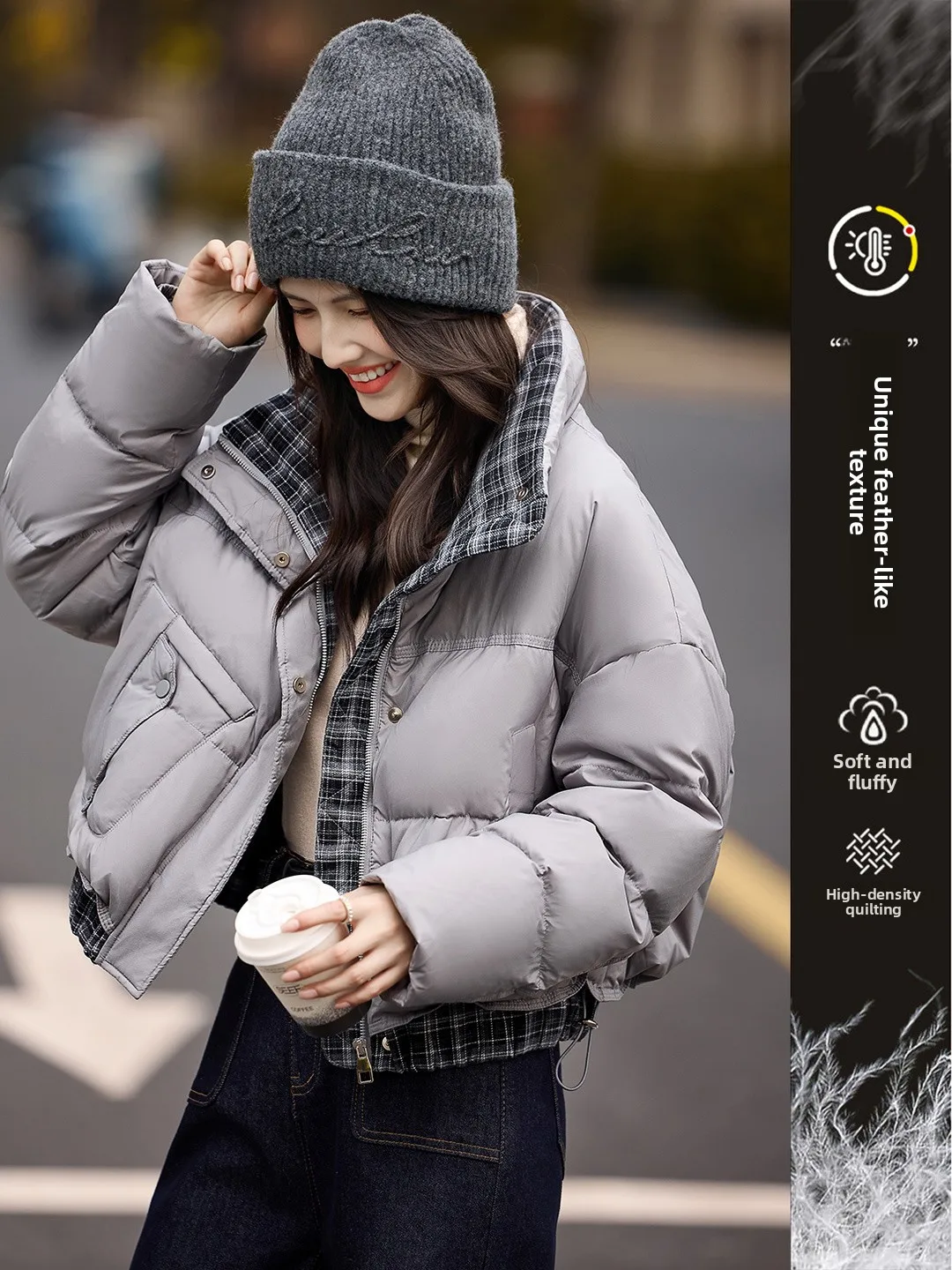 

Xinfeiyu ey ort женский пуховый Jaet 2025, новинка зимы, повседневный свободный крой с высокой талией, теплый Thiened из полиэстера