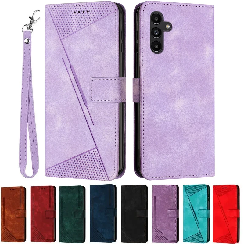 

For Samsung Galaxy M15 Case Galaxi M15 Coque Solid Color Leather Wallet Phone Cover For Samsung M 15 SM-M156B Stand Case Fundas