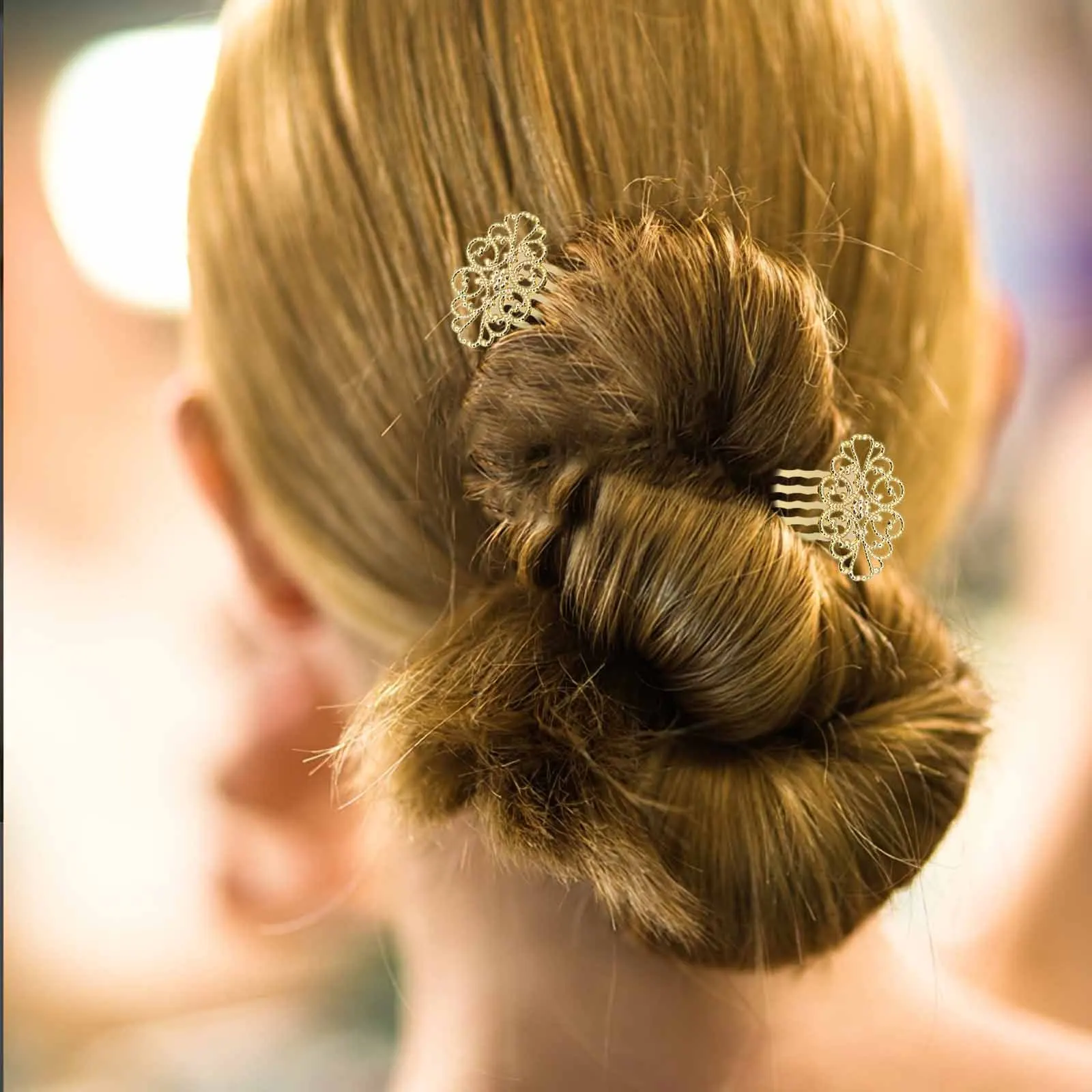 

10pcs Five-Tooth Hair Comb Golden Hair Accessories For Women Girls Side Combs Bridal Wedding Flower Headdress Mini