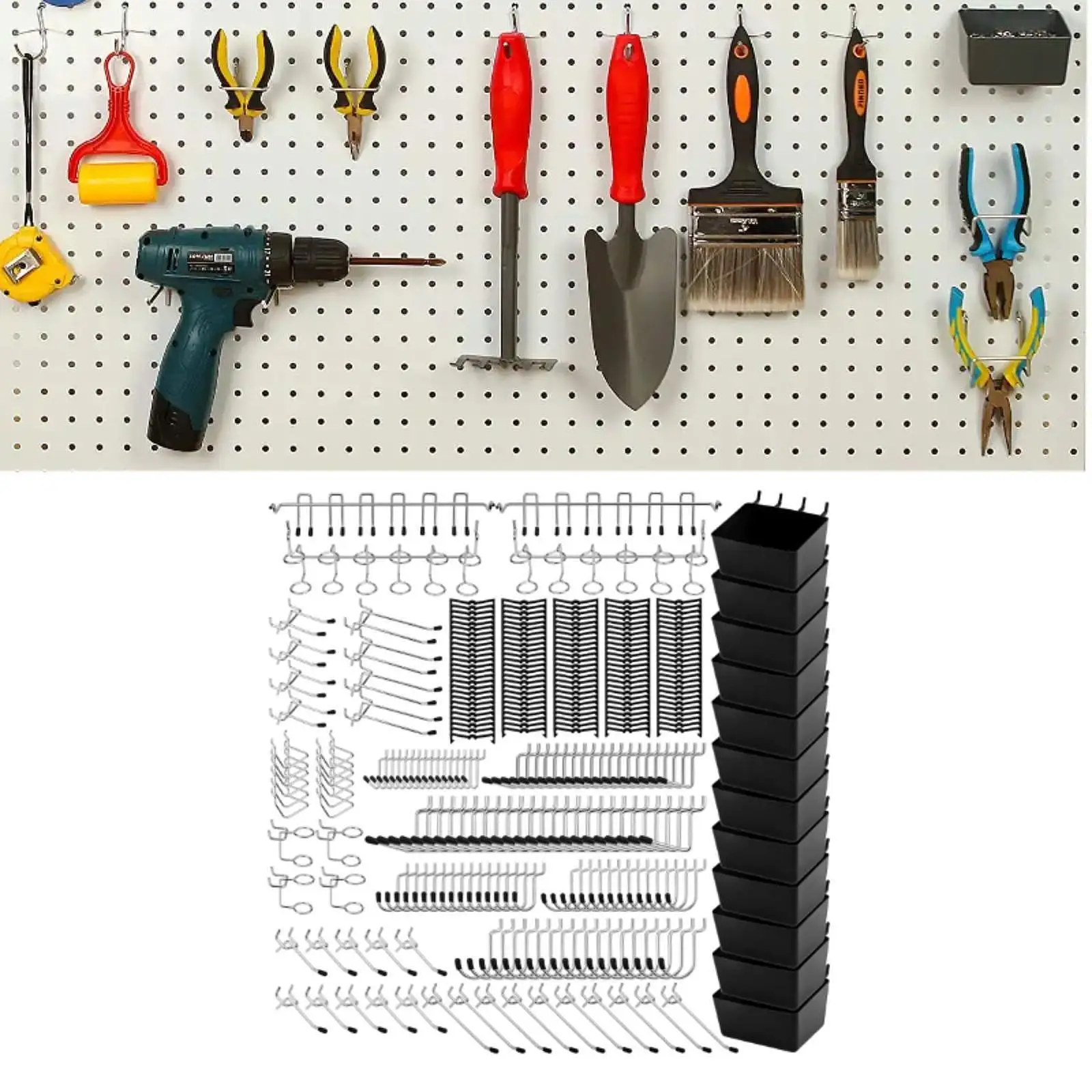 

300x Pegboard Hook Set Hobby Supplies Shelving Display Garage Metal Hooks