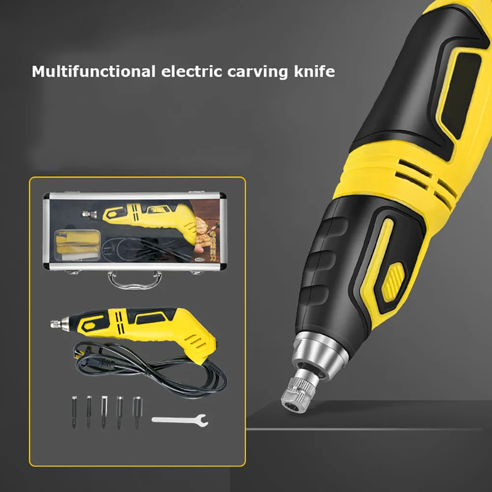 مجموعة أدوات النجار، سكين نحت كهربائي للأعمال الخشبية يأتي مع مروحة تبريد مدمجة، تصميم مريح للحماية الأمنية