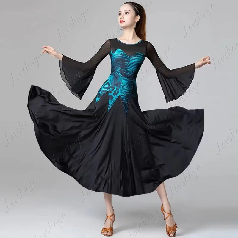 Modern Dance Dress - National Standard Waltz Ballroom Dancing Grand Sweeping Dress Professional Competition Performance Outfit