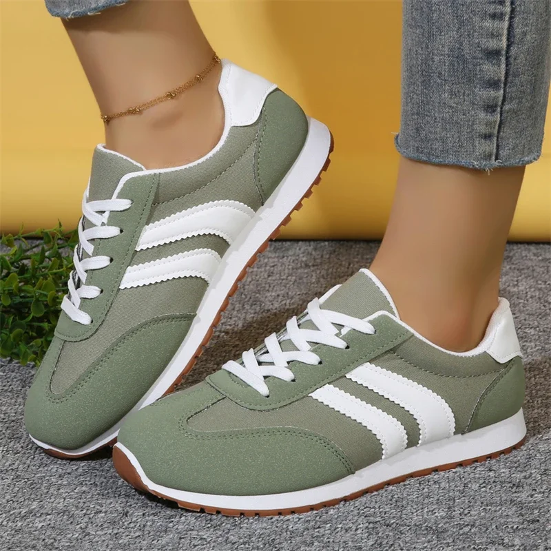 Trend Green Casual Sneakers For Women Comfortable Low-cut Running Shoes Woman Trainers Lightweight Non-slip Women's Sport Shoes