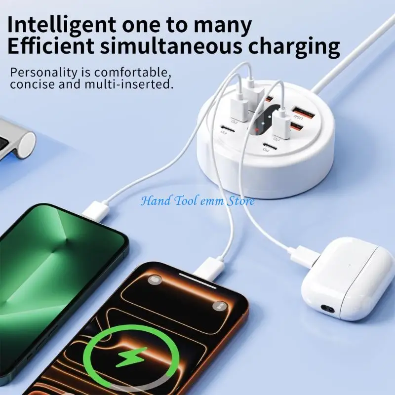 H37F 66W 8 Port USB With 4 USB And 4 Type C Charging Ports For Multiple Devices