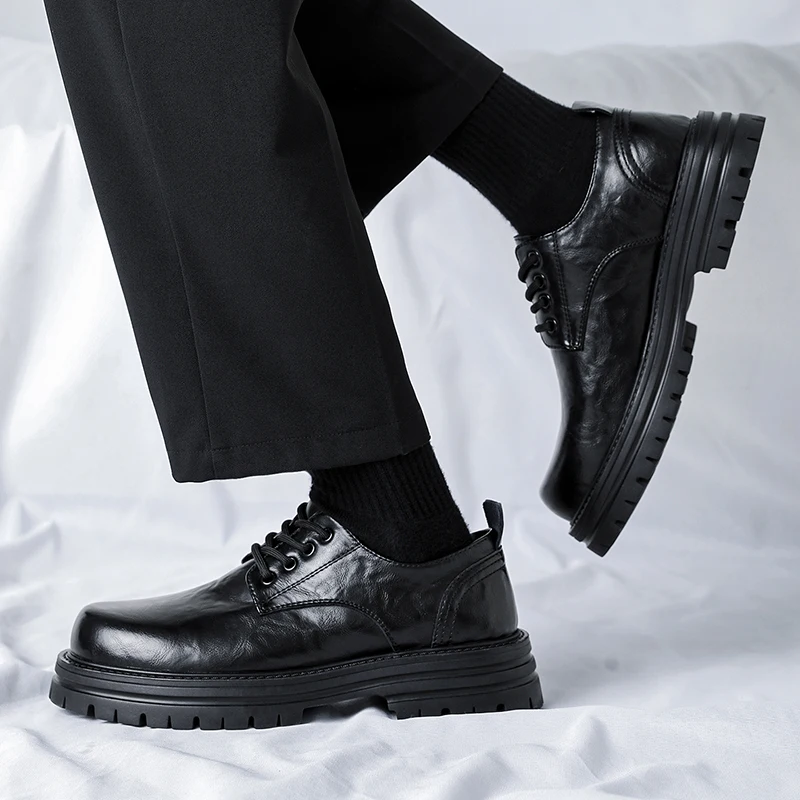 

Men's casual leather shoes Gentleman's high-quality luxury style office work Adult business suit leather shoes Dress Black