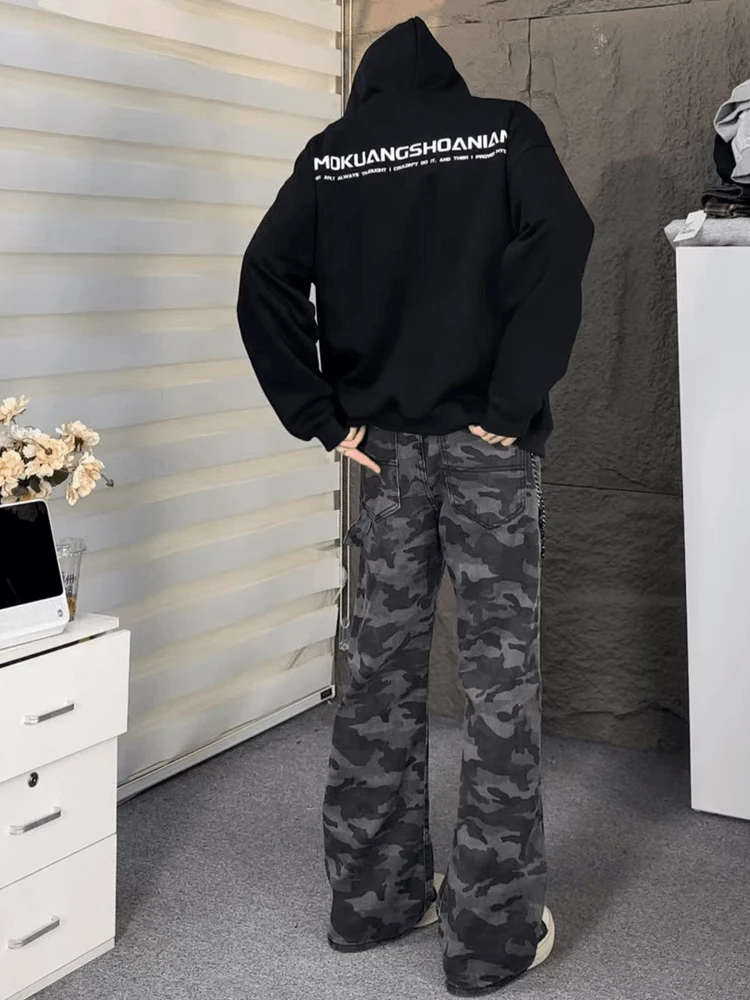 

Cleanfit американские камуфляжные рабочие брюки в стиле ретро мужские свободные прямые брюки осень-зима High Street Logging брюки