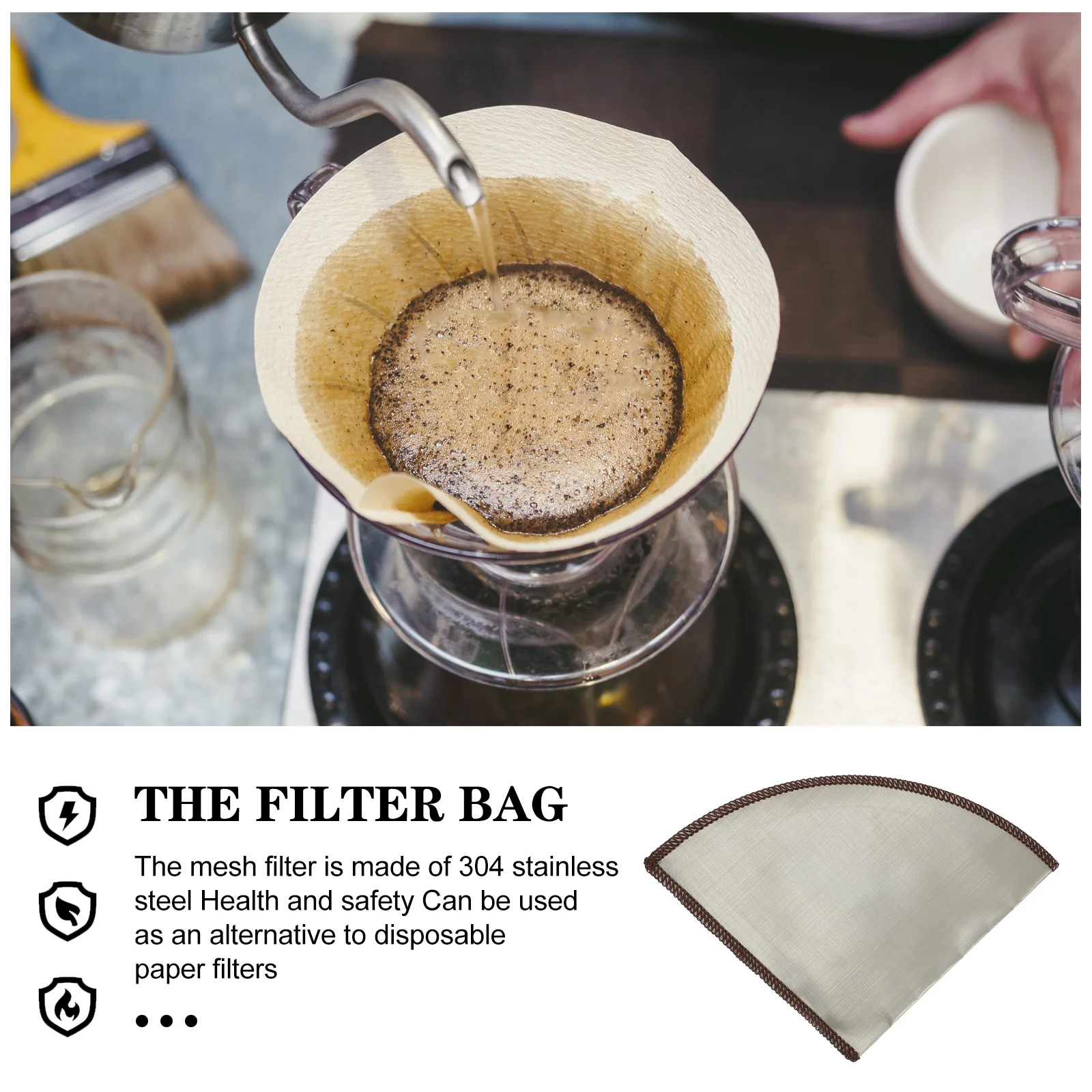 

Steel Dripper Reusable Washable Washable Coffee Filter Fine Mesh Filter For Coffee Making Kitchen Office Use