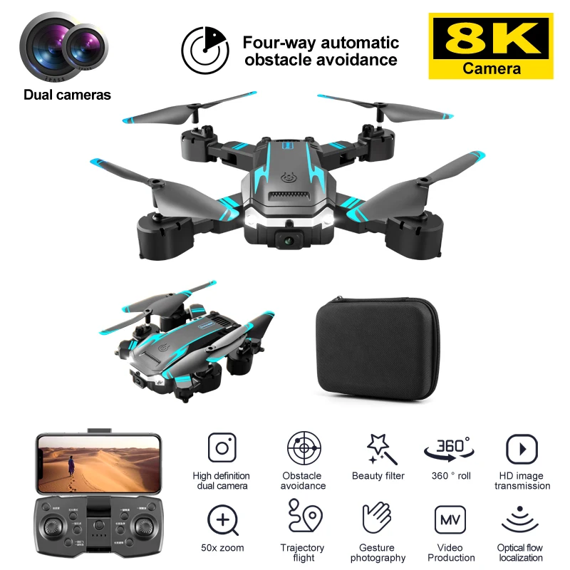 Drone MHD S6G6 avec caméra pour touristes, conception pliable, évitement d'obstacles intelligent, positionnement de flux optique, quadricoptère RC professionnel, 4K