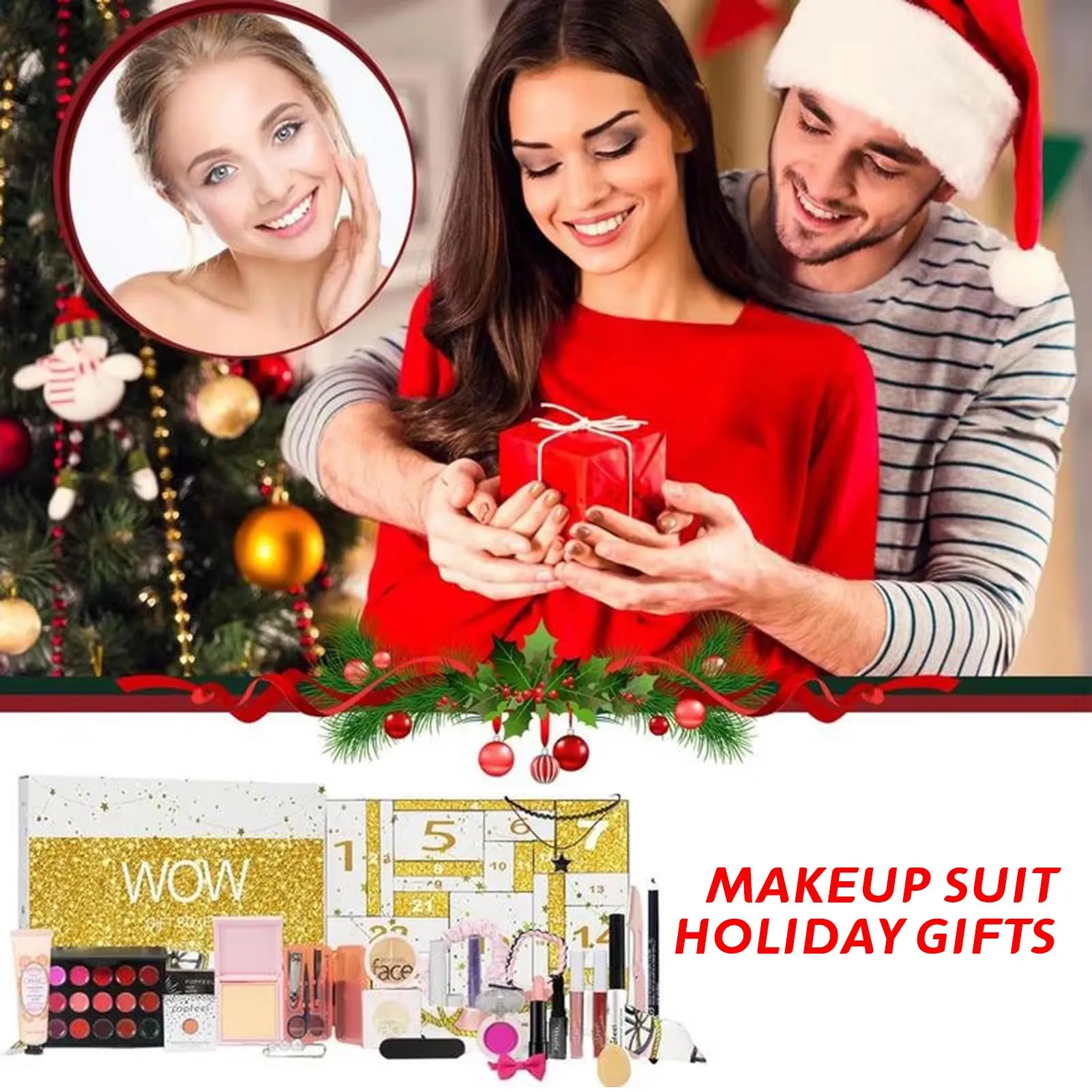 Make Up Set Christmas Vacation Countdown Calendar Lipstick Eye Shadow Cosmetics Set Great For Christmas Christmas Eve