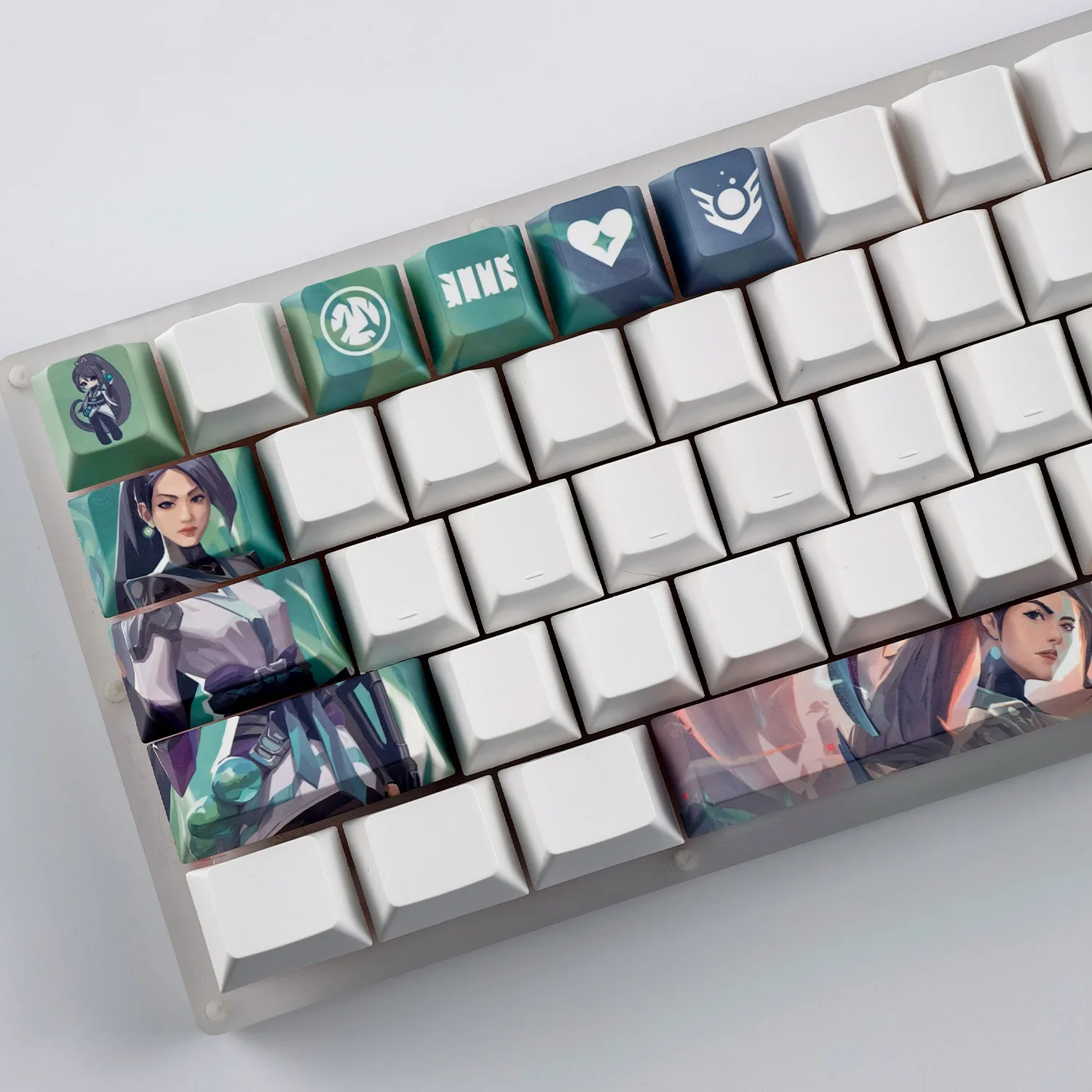 MAIMOOO Valorant Sage Keycaps 12Keys Cherry Profile PBT Thermal Sublimation Custom Anime Game Keycap for Mechanical Keyboard