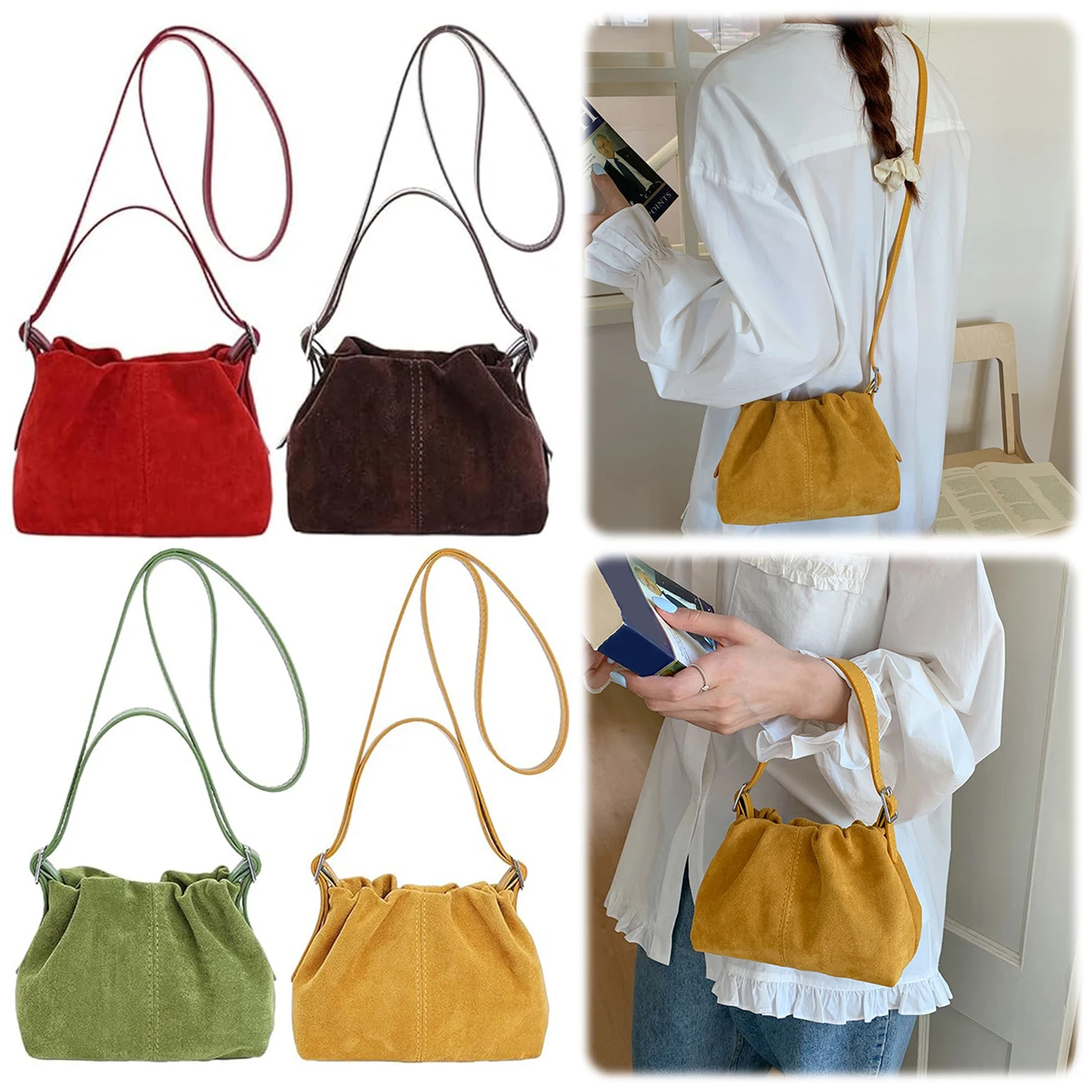 

Сумка через плечо из искусственной кожи, однотонная, легкая, на шнурке, для женщин, на каждый день и для особых случаев