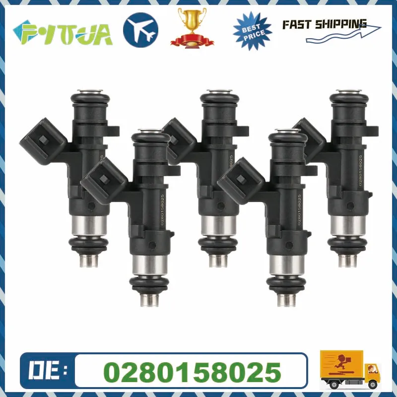 

5 шт. топливная форсунка 0280158025 для Volvo T5 2.5L Turbo 8653891 2004-2016 30757534 0280158315