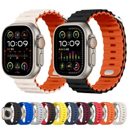 Силиконовый ремешок для Apple watch 10 42 мм 46 мм Ultra 49 мм 9 8 7 45 мм 41 мм Дышащий браслет для iwatch 6 5 4 3 SE 44 мм 42 мм 40 мм