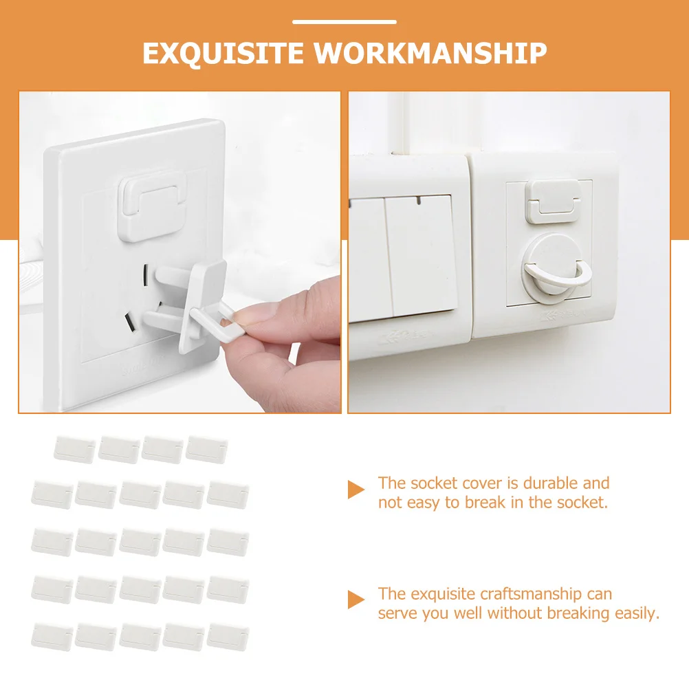 24 قطعة من أغطية أمان الطفل، أغطية قابس مخرج سلامة الطفل، مقاومة للأطفال، عازلة بيضاء متينة لحماية العمال #2