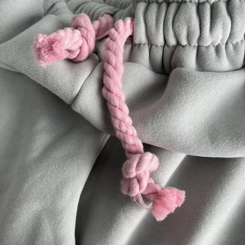 بدلة رياضية فضفاضة غير رسمية من القطن ماركة Bear's Home موضة المملكة المتحدة للشارع للرجال والنساء مع قلنسوة ملابس رياضية هيب هوب Pu 2025 جديد