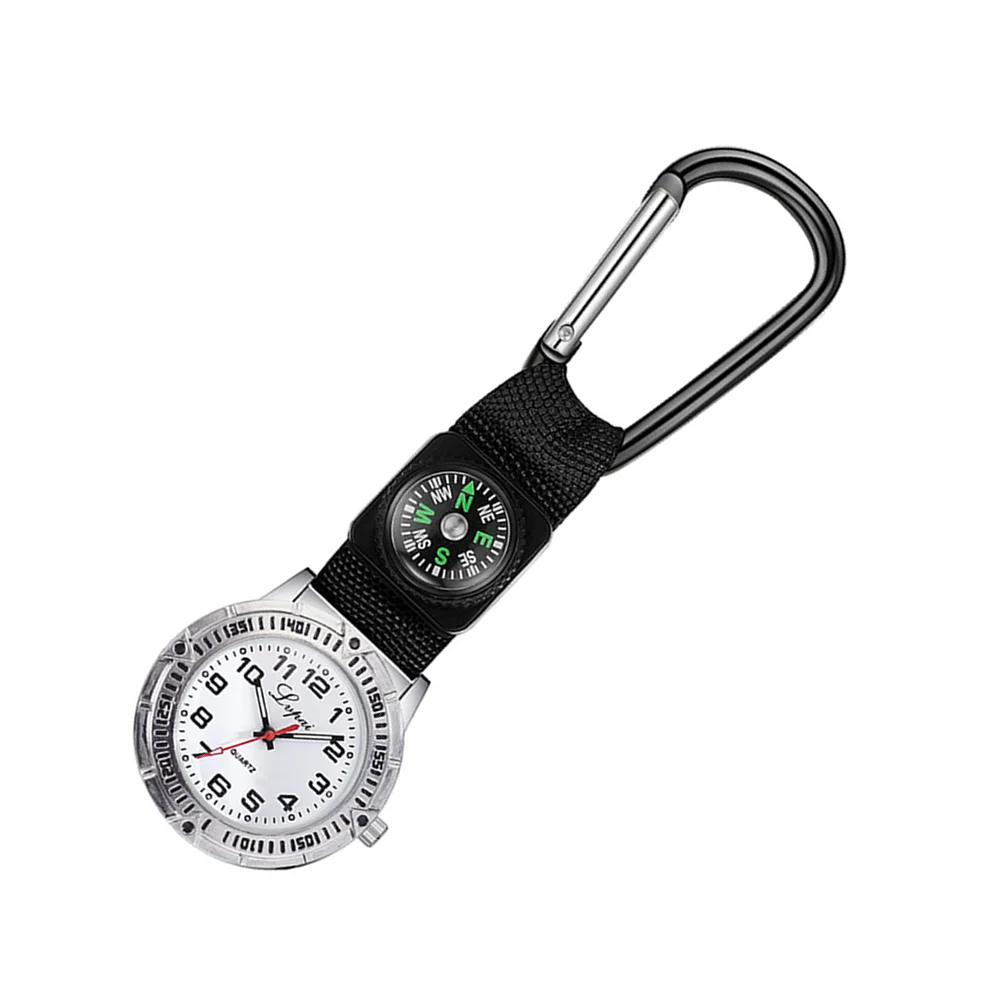 Clip on Watches for Women Mens Nurse Mountaineering Carabiner Compass Clip-on Gift